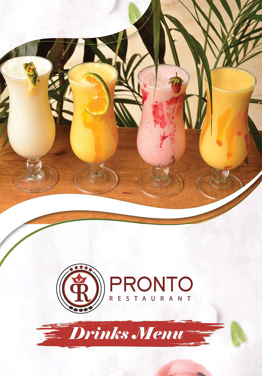 Pronto Restaurant Juices and Drinks